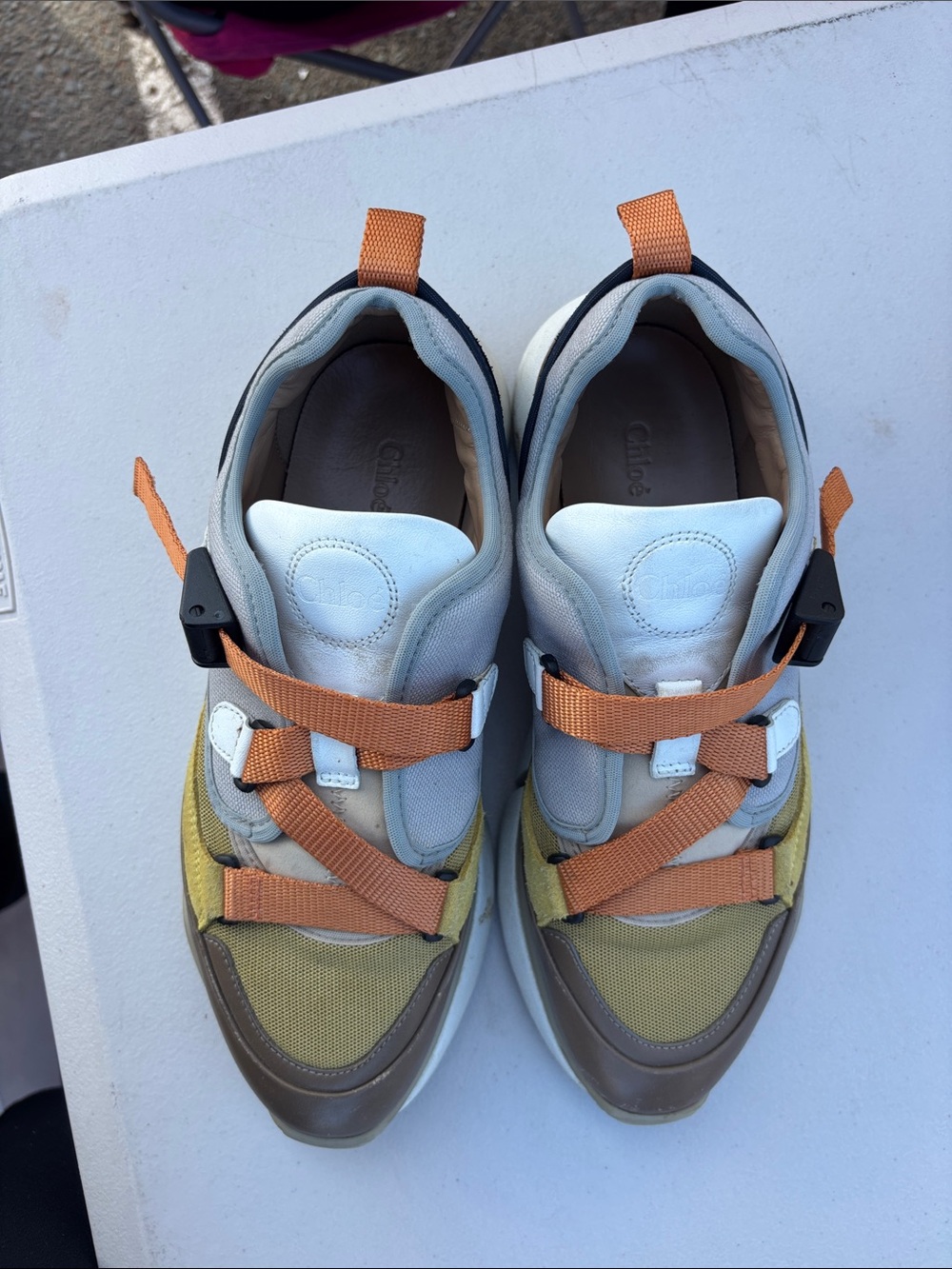Women’s Multi-Color Strap Runner Sneakers - Orange/Yellow